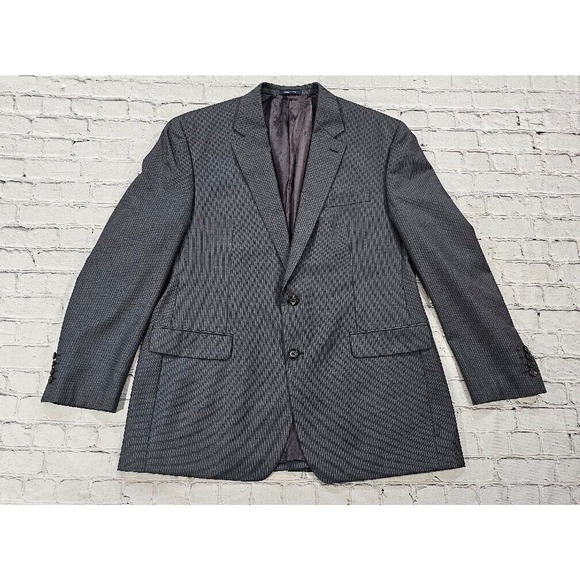 Ralph Lauren Dillard's Blue Label 100% Wool Gray Striped Blazer Jacket MENS 46L - Picture 1 of 13